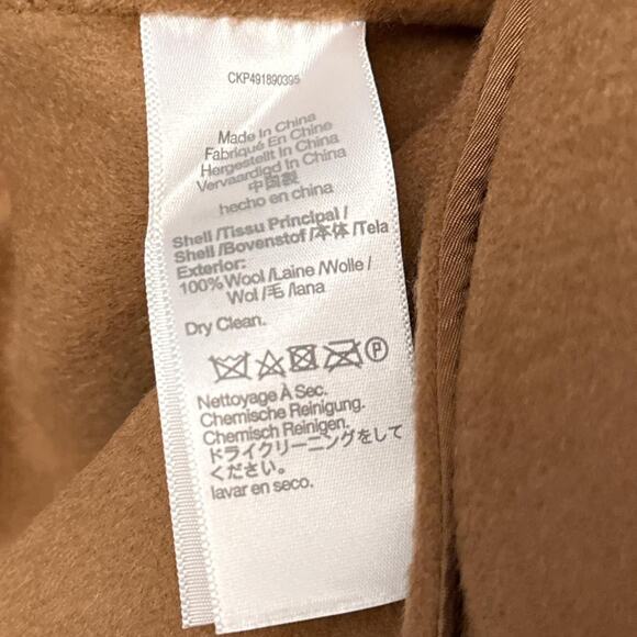 Madewell Size XL Tan Wool Trench coat with a belt - Picture 5 of 6